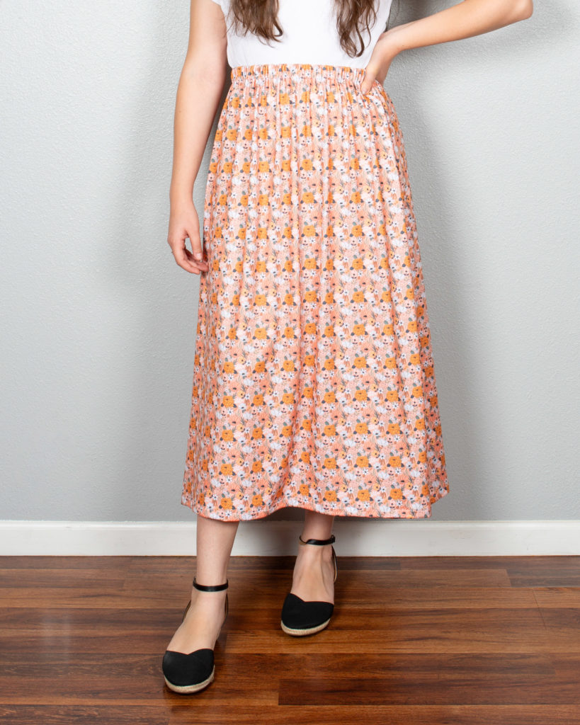 Light Pink w/Orange Flowers Skirt