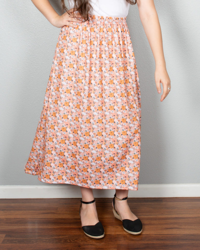 Light Pink w/Orange Flowers Skirt 2