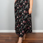 Black Floral Skirt