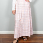 Pale Pink Plaid Skirt