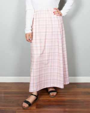 Pale Pink Plaid Skirt